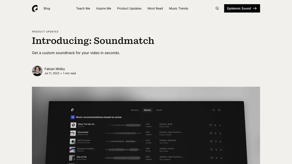 Epidemic Sound screenshot