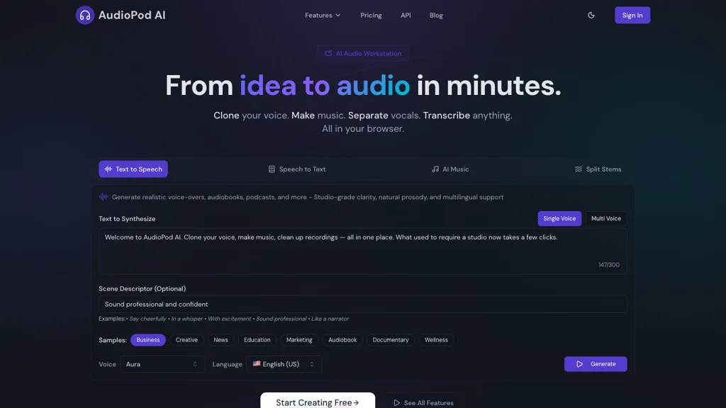 AudioPod AI screenshot