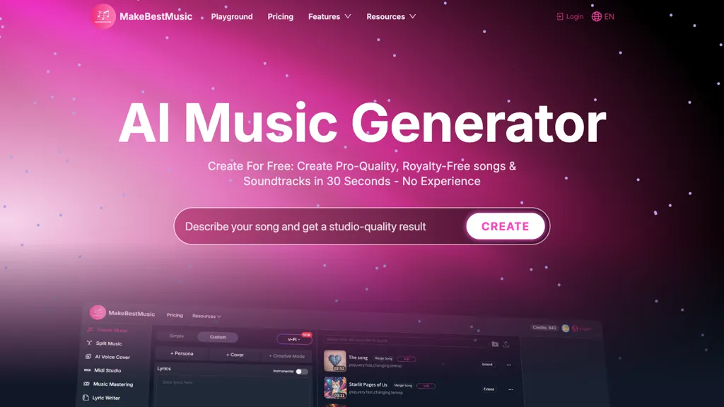 Make best music screenshot