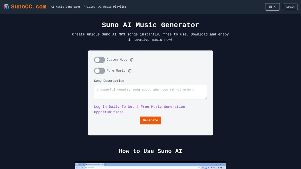 SunoCC AI screenshot