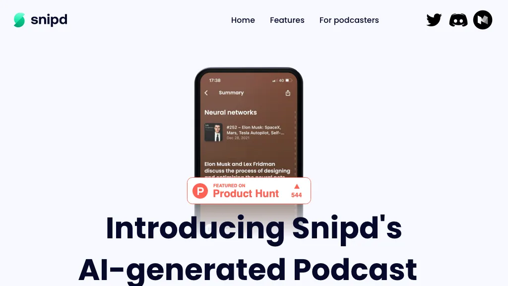 Snipd Podcast Summaries screenshot