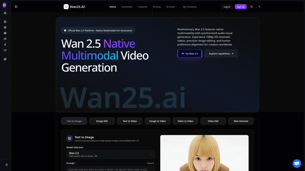 Wan2.5.ai screenshot