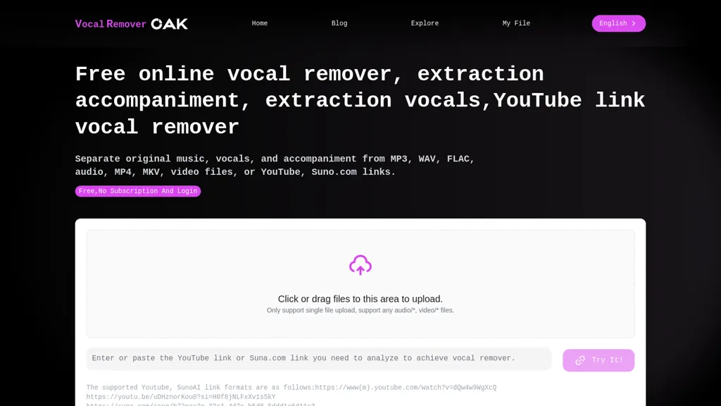 Vocal Remover Online screenshot