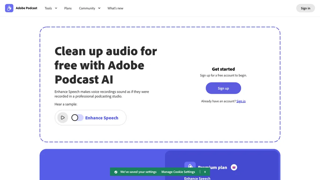 Adobe Speech Enhancer screenshot