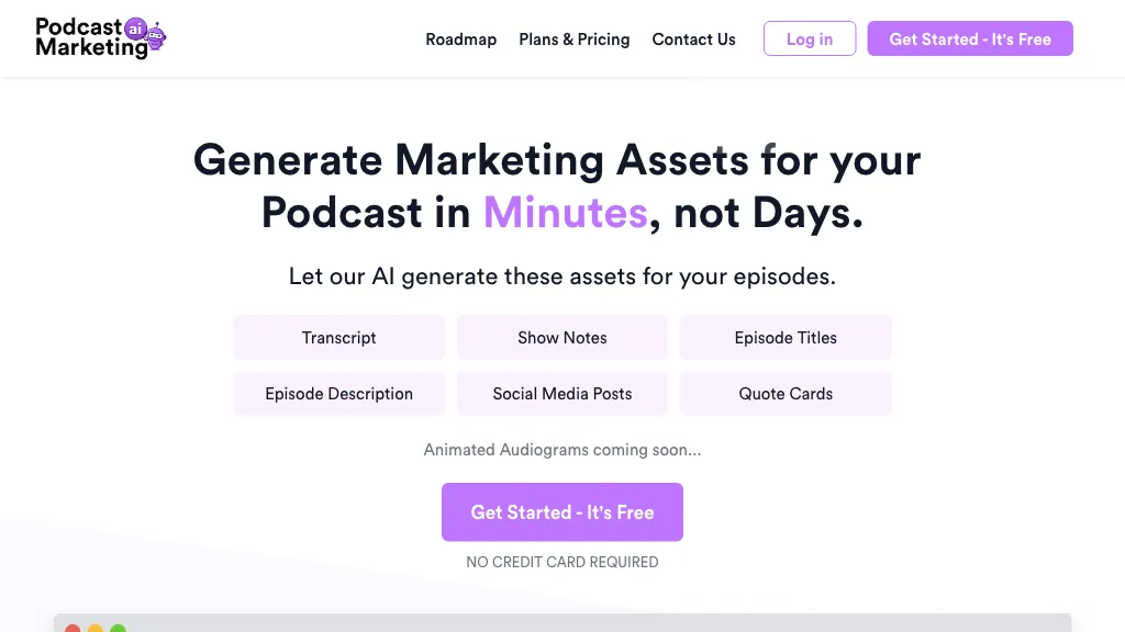 Podcast Marketing AI screenshot