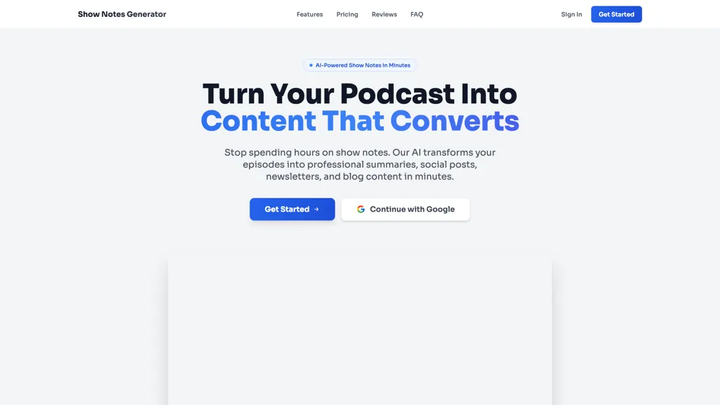 Show Notes Generator screenshot