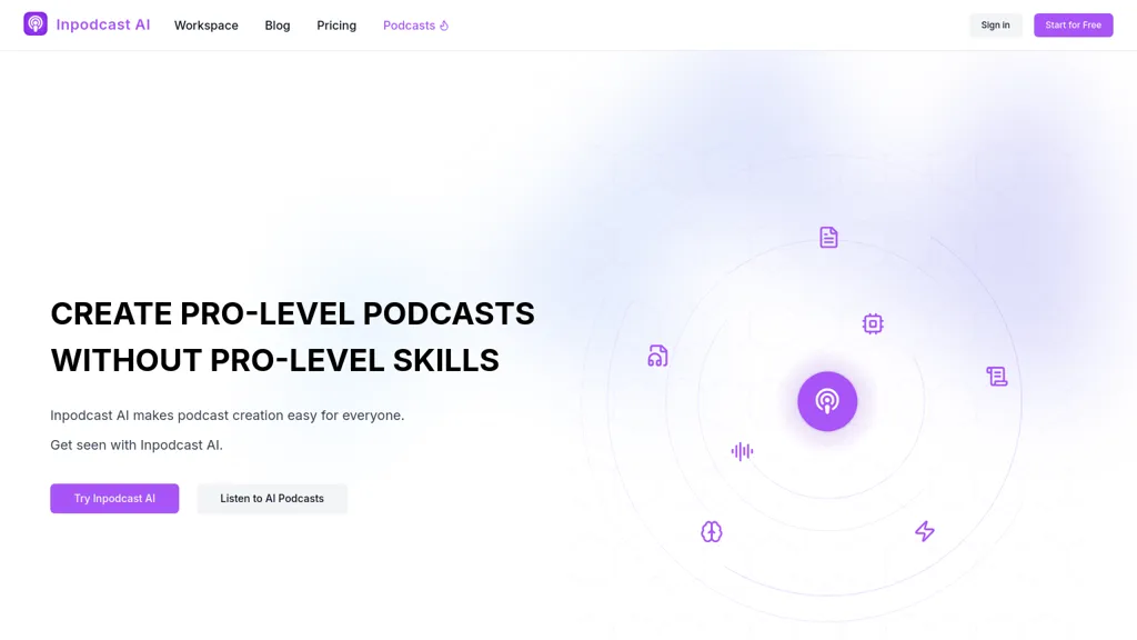 Inpodcast AI screenshot
