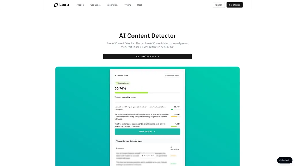 AI Content Detector - Leap screenshot