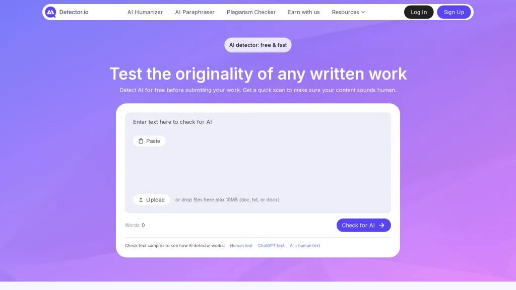 Detector.io screenshot