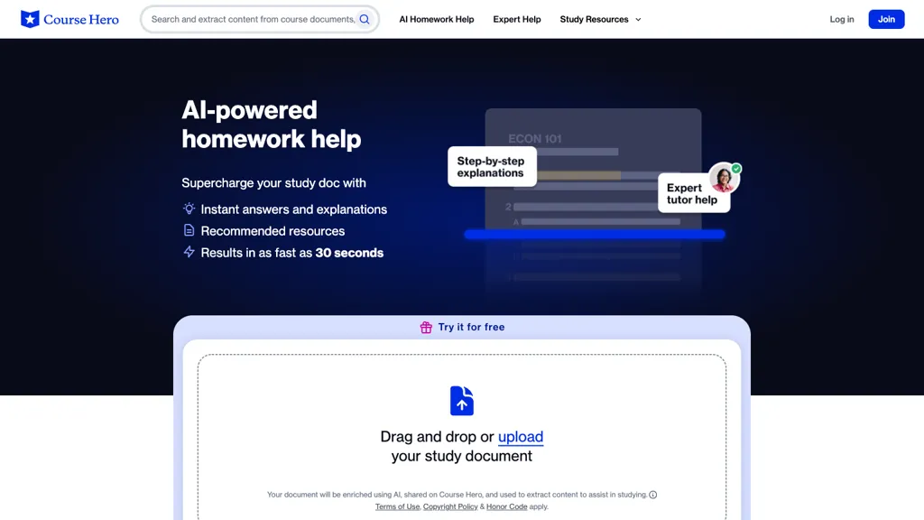 CourseHero screenshot