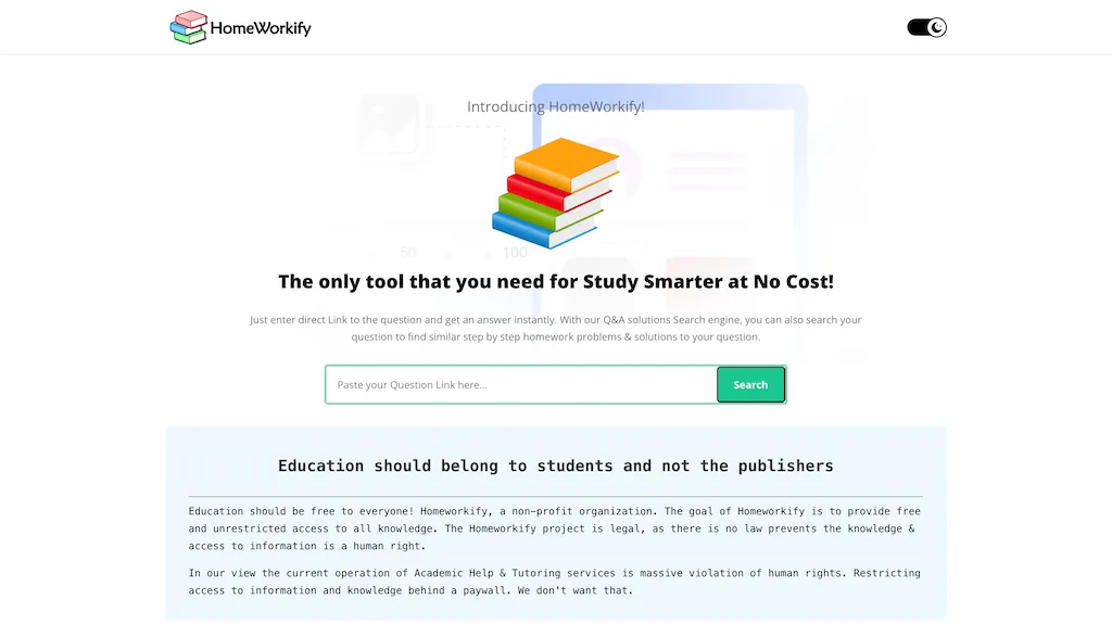 Homeworkify screenshot