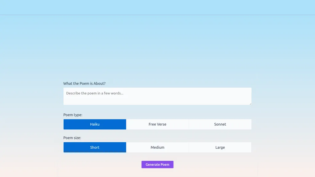 AI Poem Generator screenshot