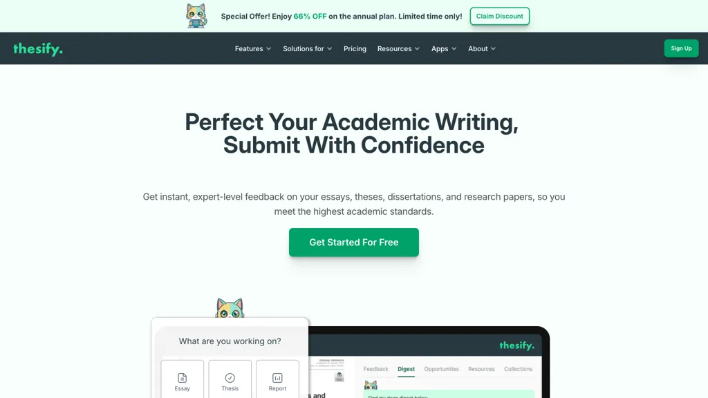 Thesify screenshot