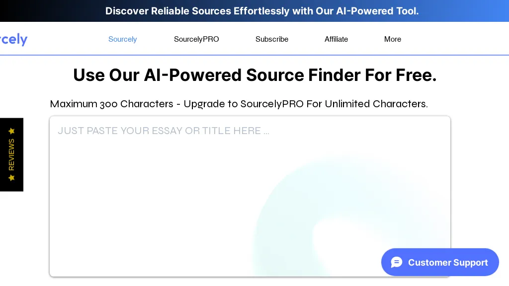 Sourcely screenshot