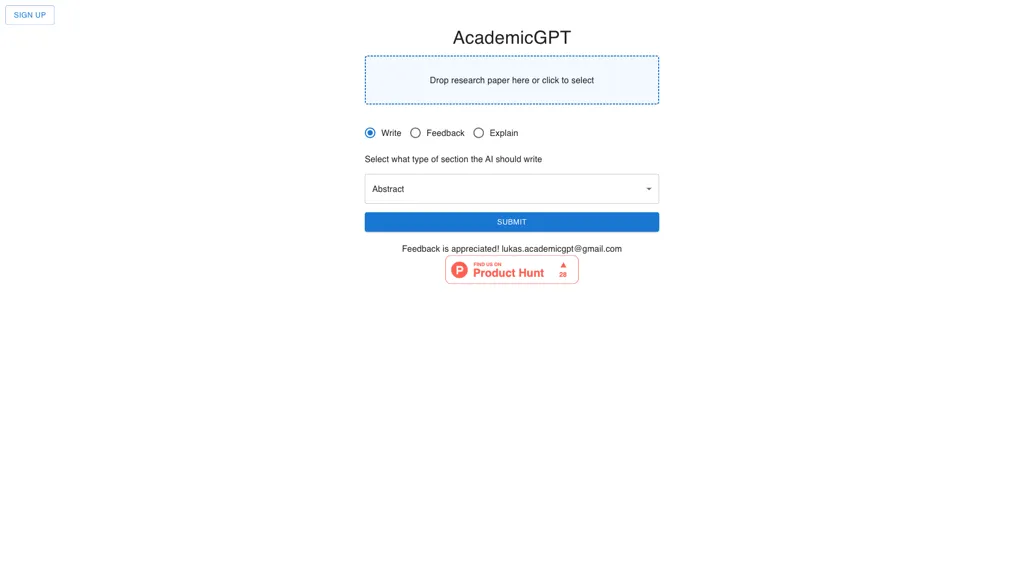 AcademicGPT screenshot