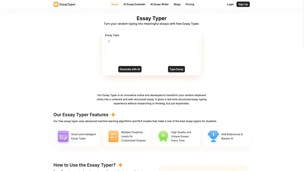 Essay Typer screenshot