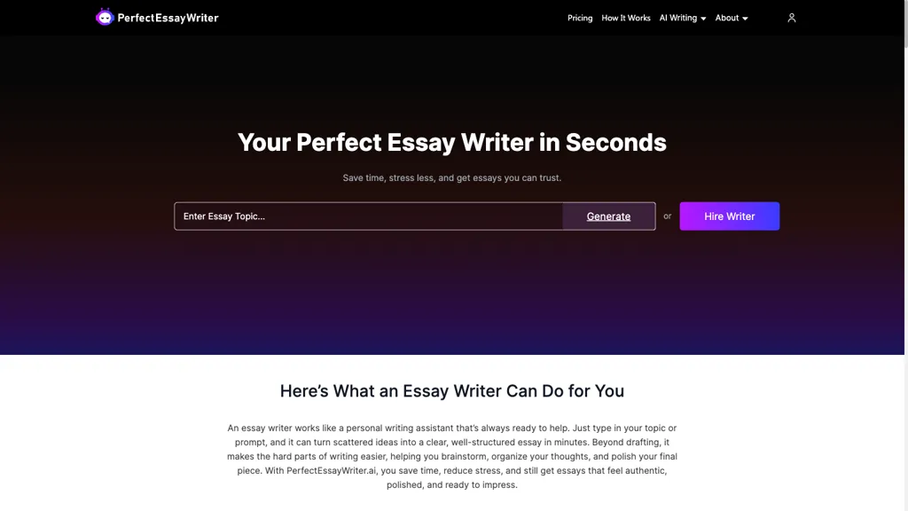 PerfectEssayWriterAI screenshot