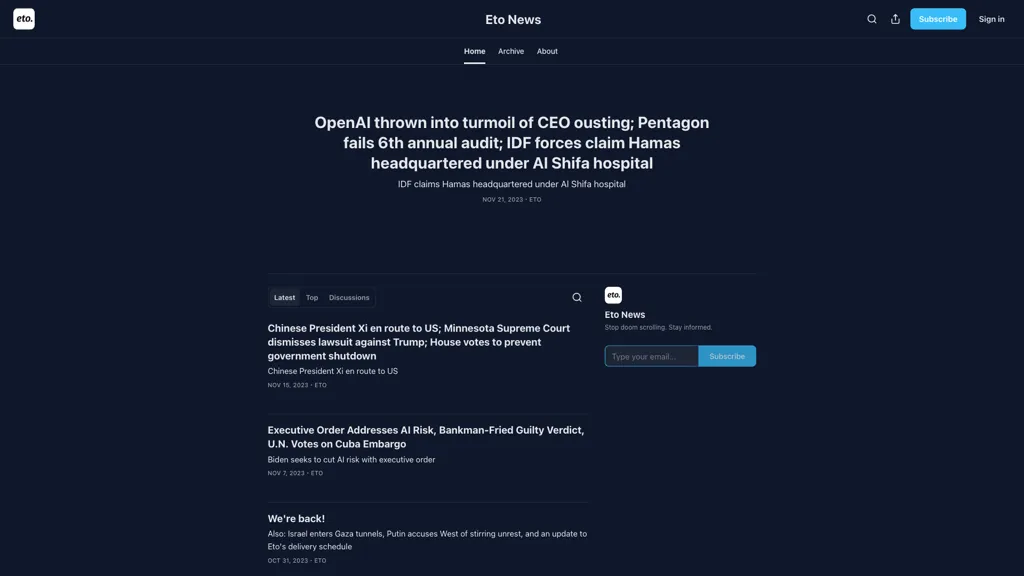 Eto news screenshot