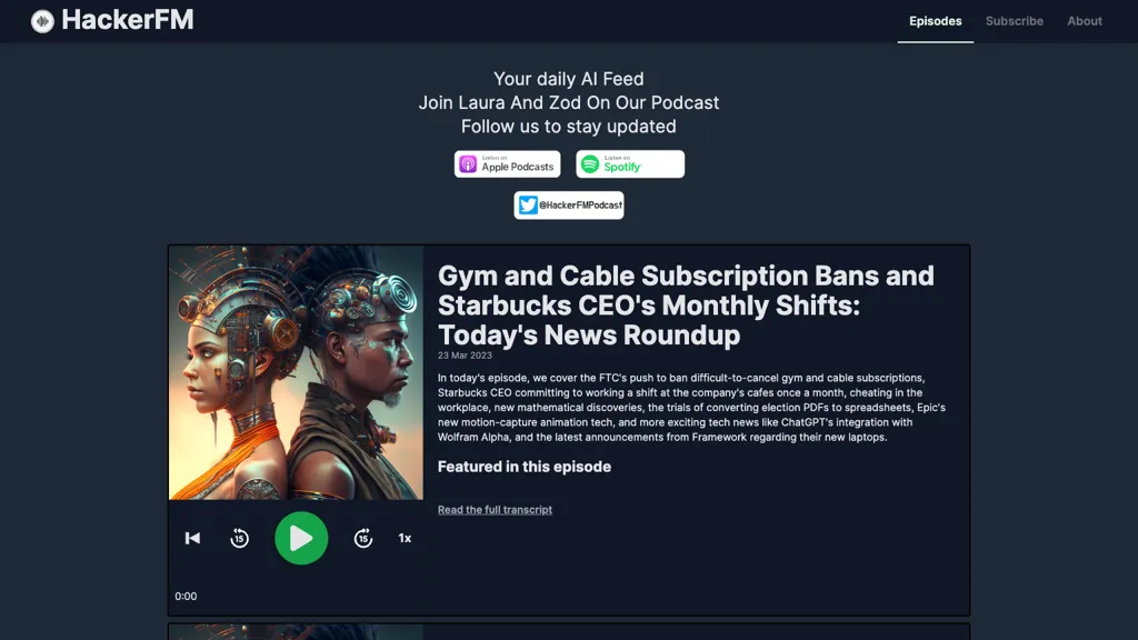 HackerFM Podcast screenshot
