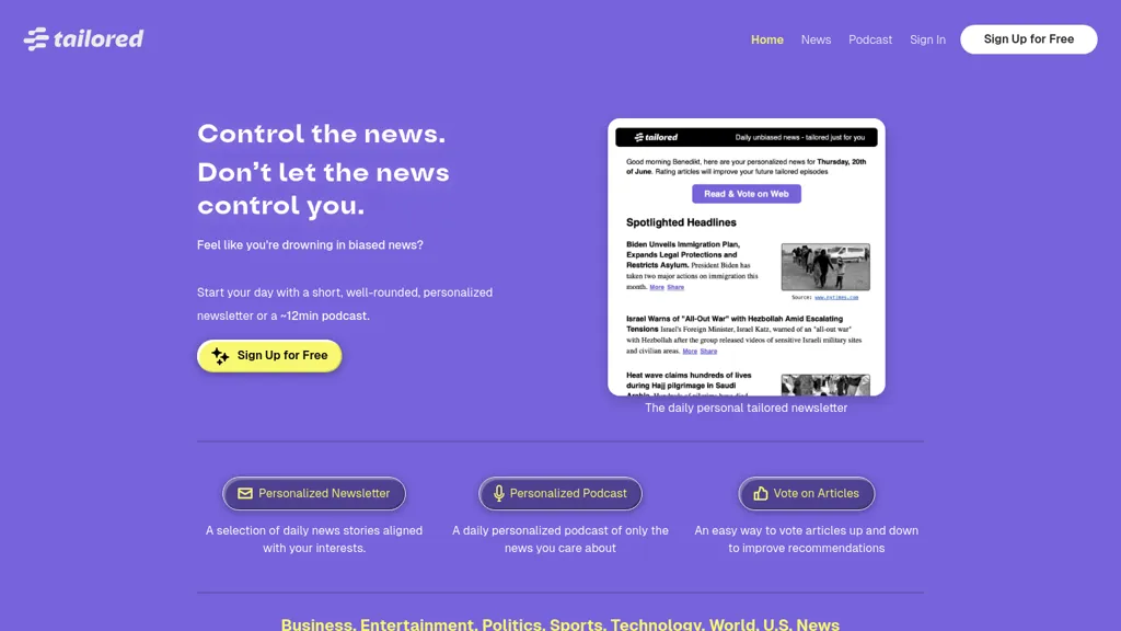 Tailored Pod screenshot