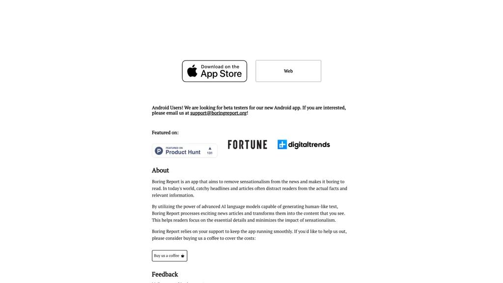 Boring Report: News by AI screenshot