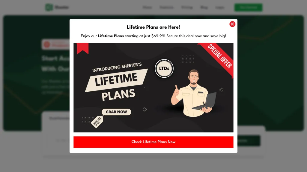 Sheeter.ai screenshot
