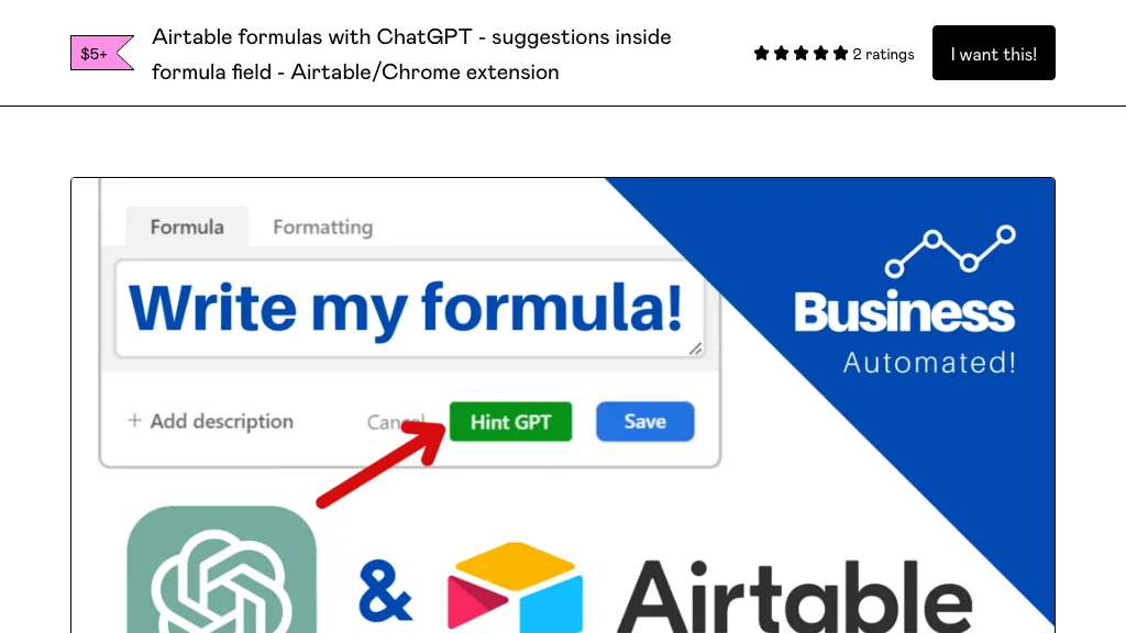 Airtable Hint GPT screenshot