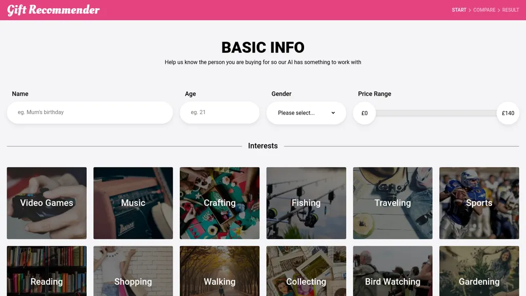 Gift Recommender screenshot