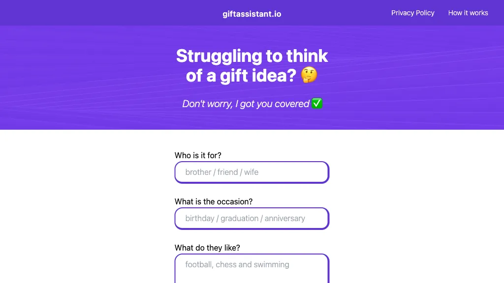 giftassistant.io screenshot