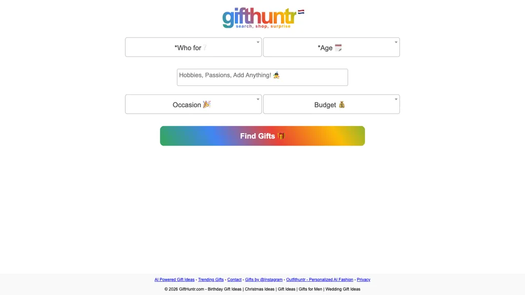 Gifthuntr screenshot