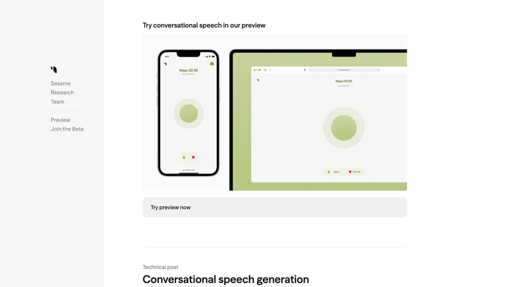 Sesame AI screenshot