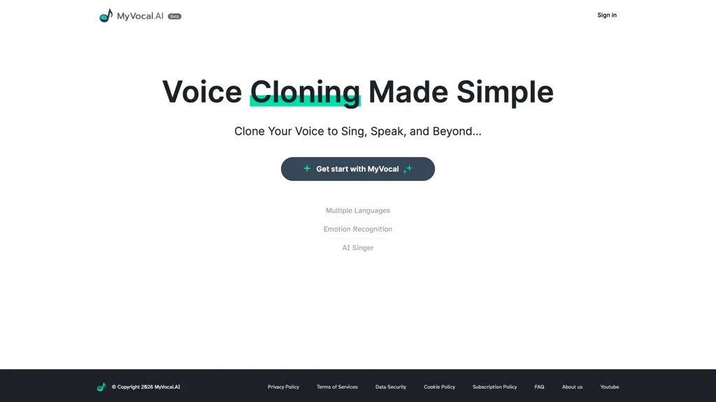 Myvocal screenshot