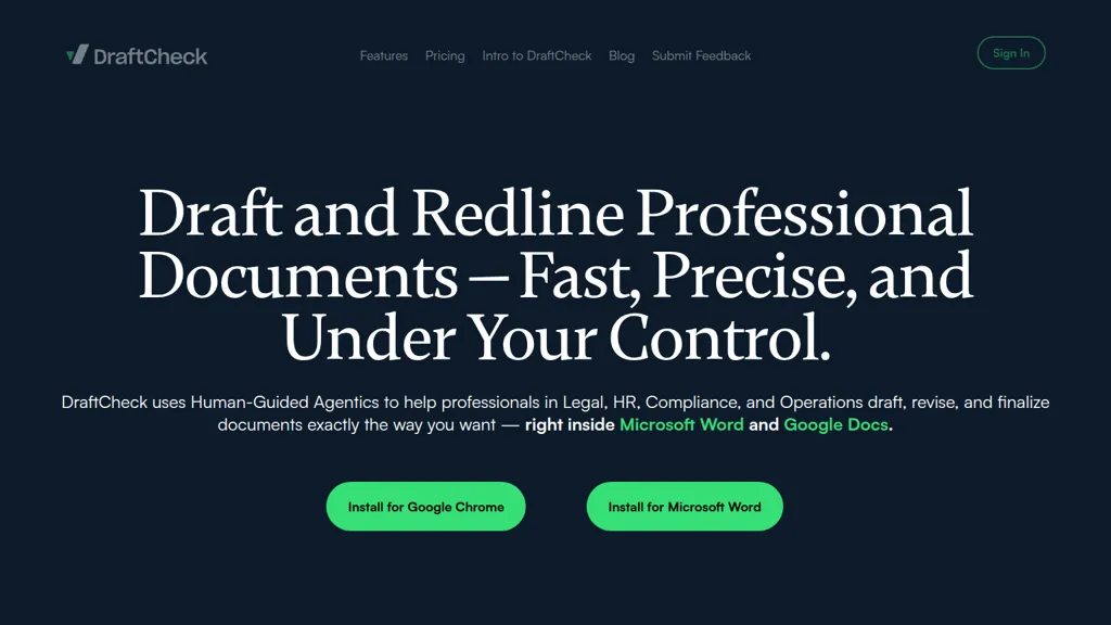 DraftCheck screenshot