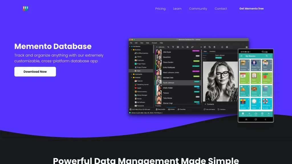 Memento Database screenshot