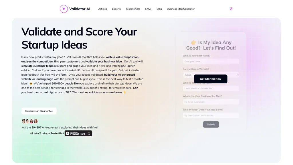 ValidatorAI screenshot