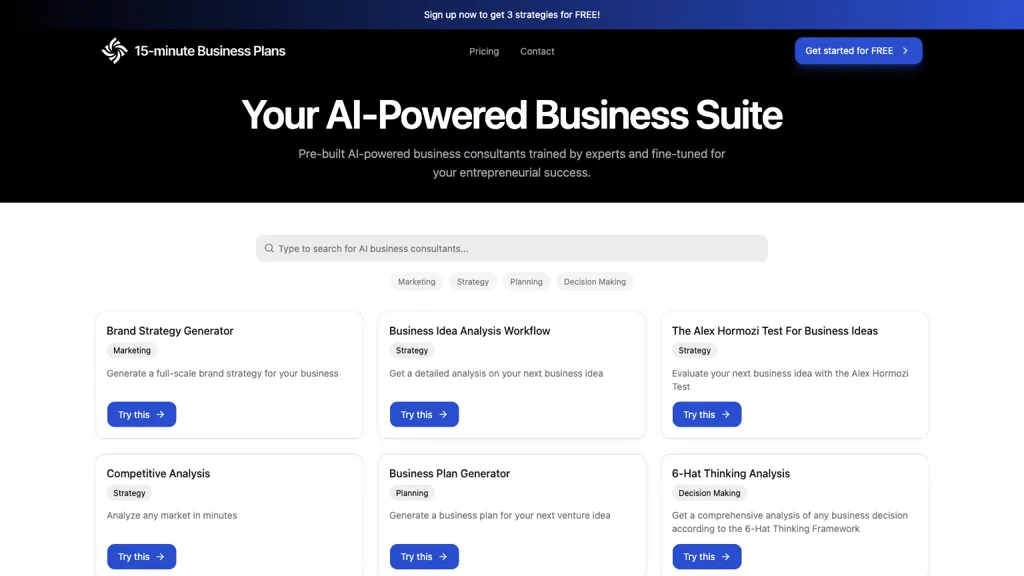 Business Plan Factory screenshot