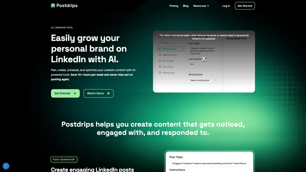 Postdrips screenshot