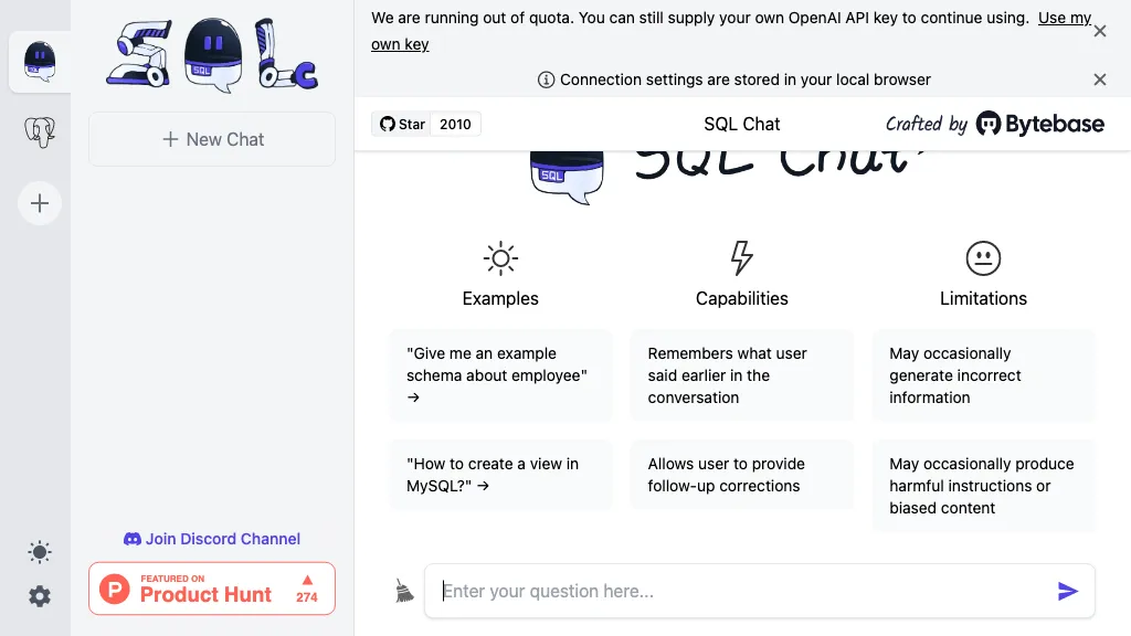 SQL Chat screenshot