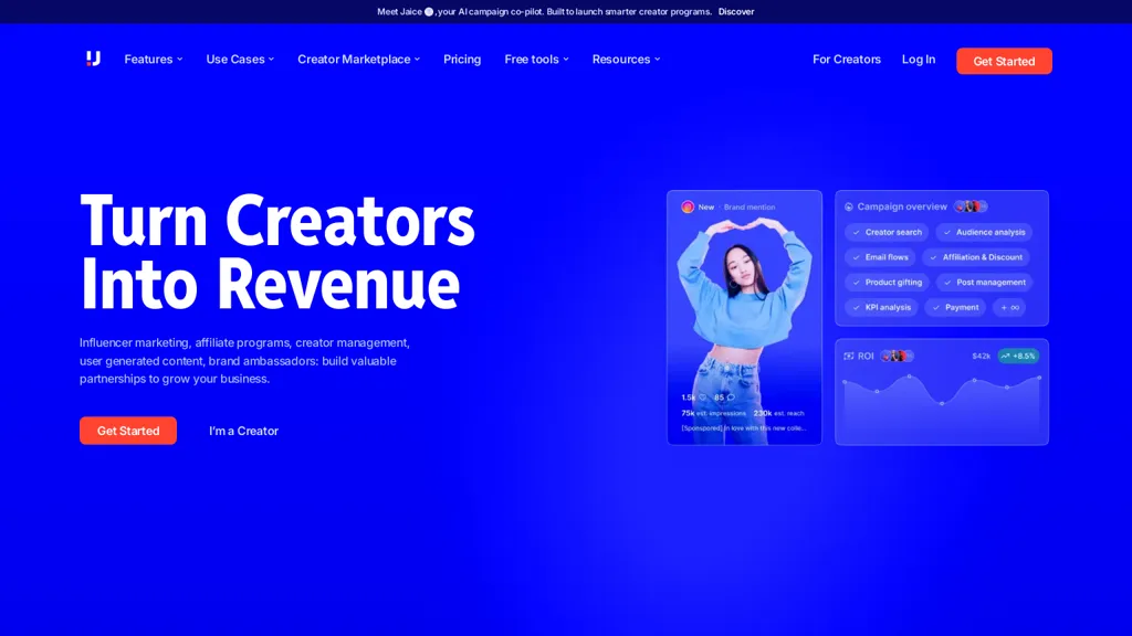 Upfluence screenshot