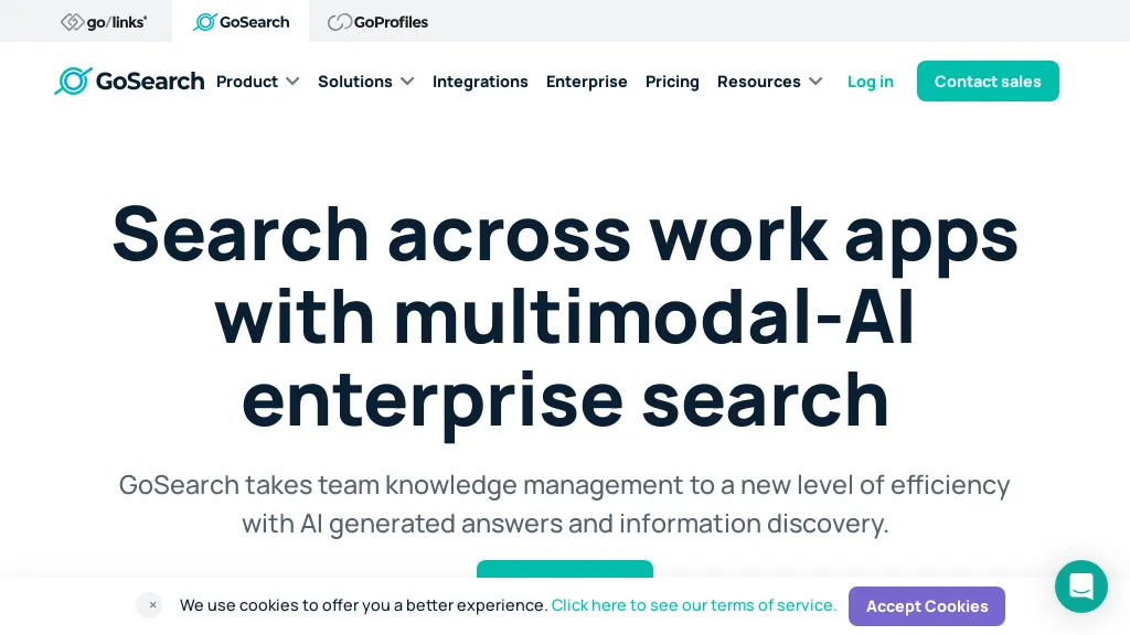GoSearch AI Enterprise Search screenshot