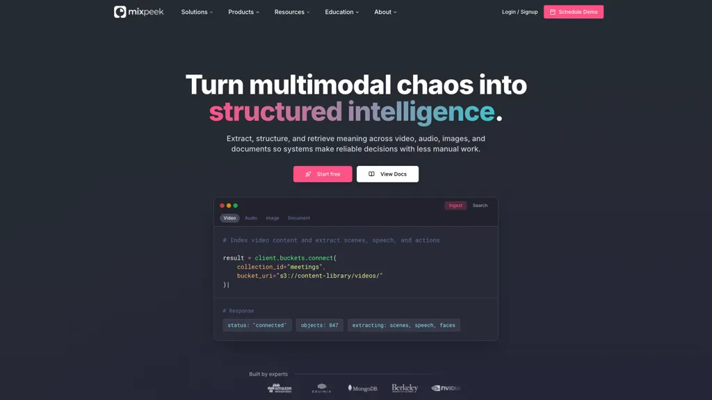 Mixpeek screenshot