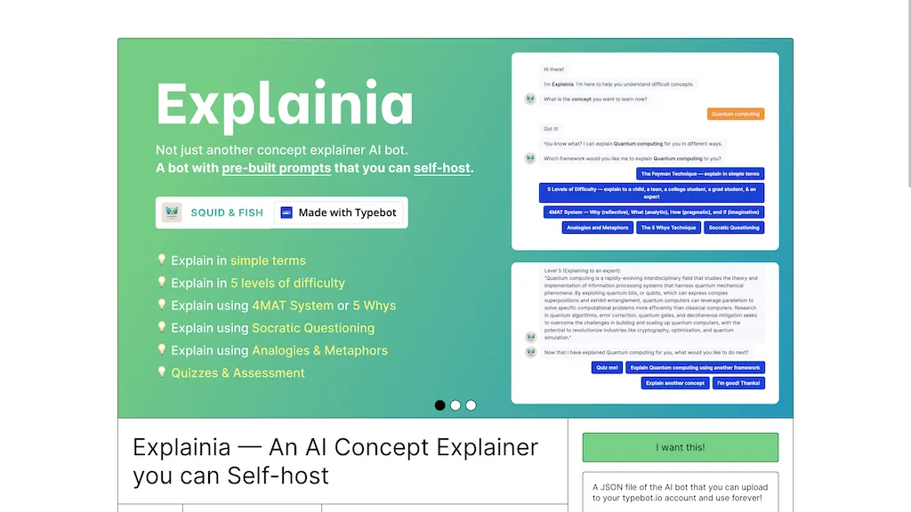 Explainia screenshot