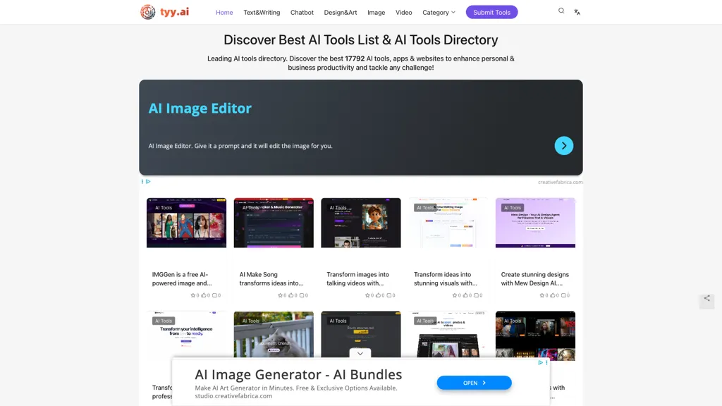 Tyy.ai tools screenshot