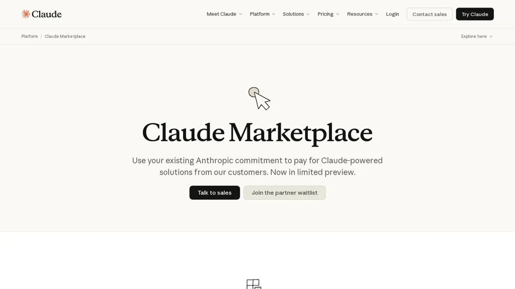 Claude MarketPlace screenshot