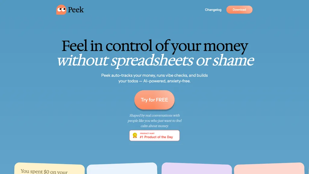 Peek.money screenshot