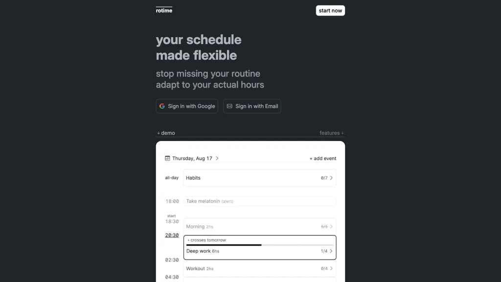 rotime screenshot
