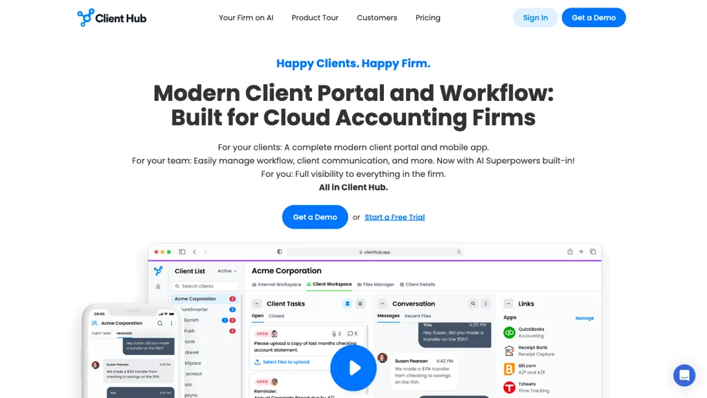 Client Hub screenshot