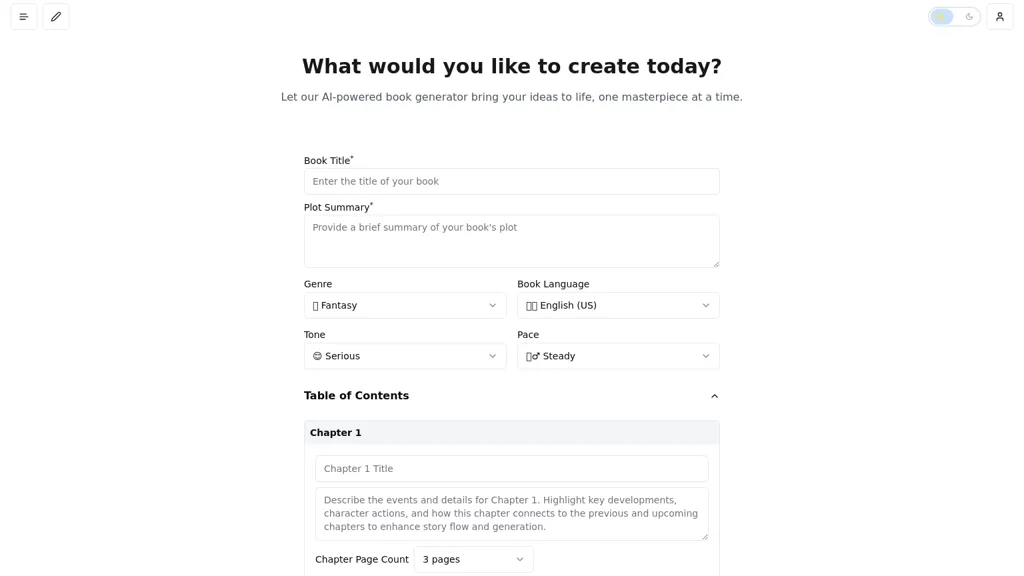 AI Book Generator screenshot