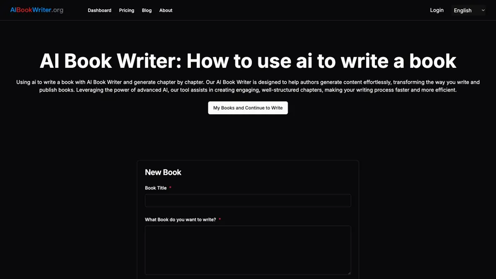 Ai book writer screenshot