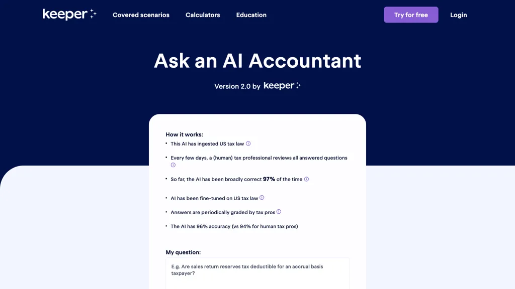 Keepertax screenshot